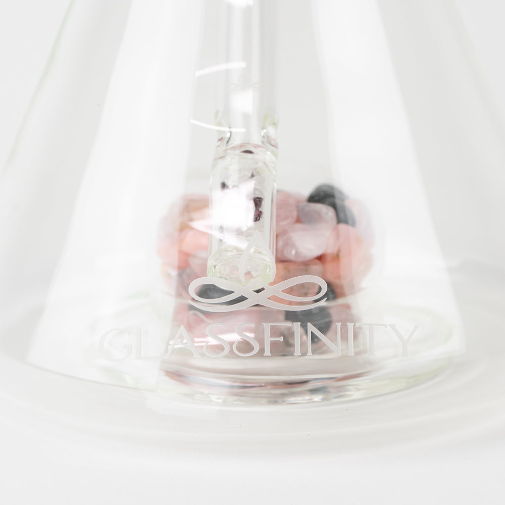 15" Glassfinity Beaker with American Color: North Star pink Stardust.