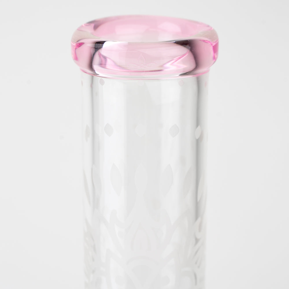 15" Glassfinity Beaker with American Color: North Star pink Stardust.