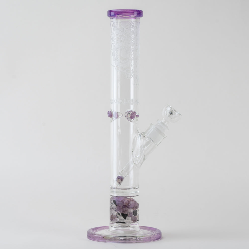 15" Glassfinity Straight Shot with American Color: Northstar Purple Lollipop