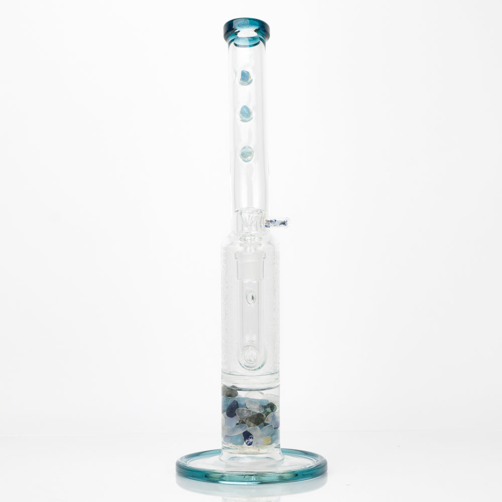 14" Glassfinity Bent Neck or "Sherlock" Rig with American Color: Northstar blue Terps