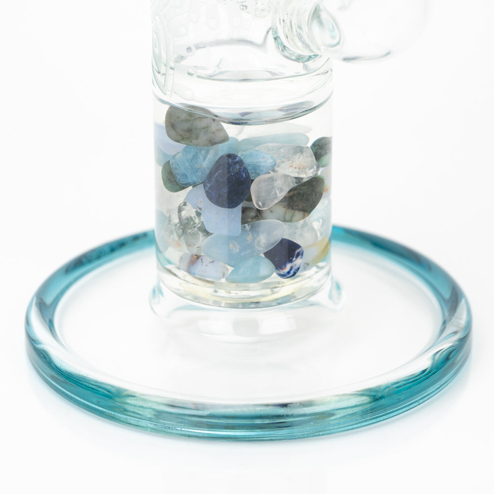 14" Glassfinity Bent Neck or "Sherlock" Rig with American Color: Northstar blue Terps