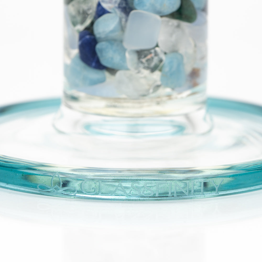 14" Glassfinity Bent Neck or "Sherlock" Rig with American Color: Northstar blue Terps