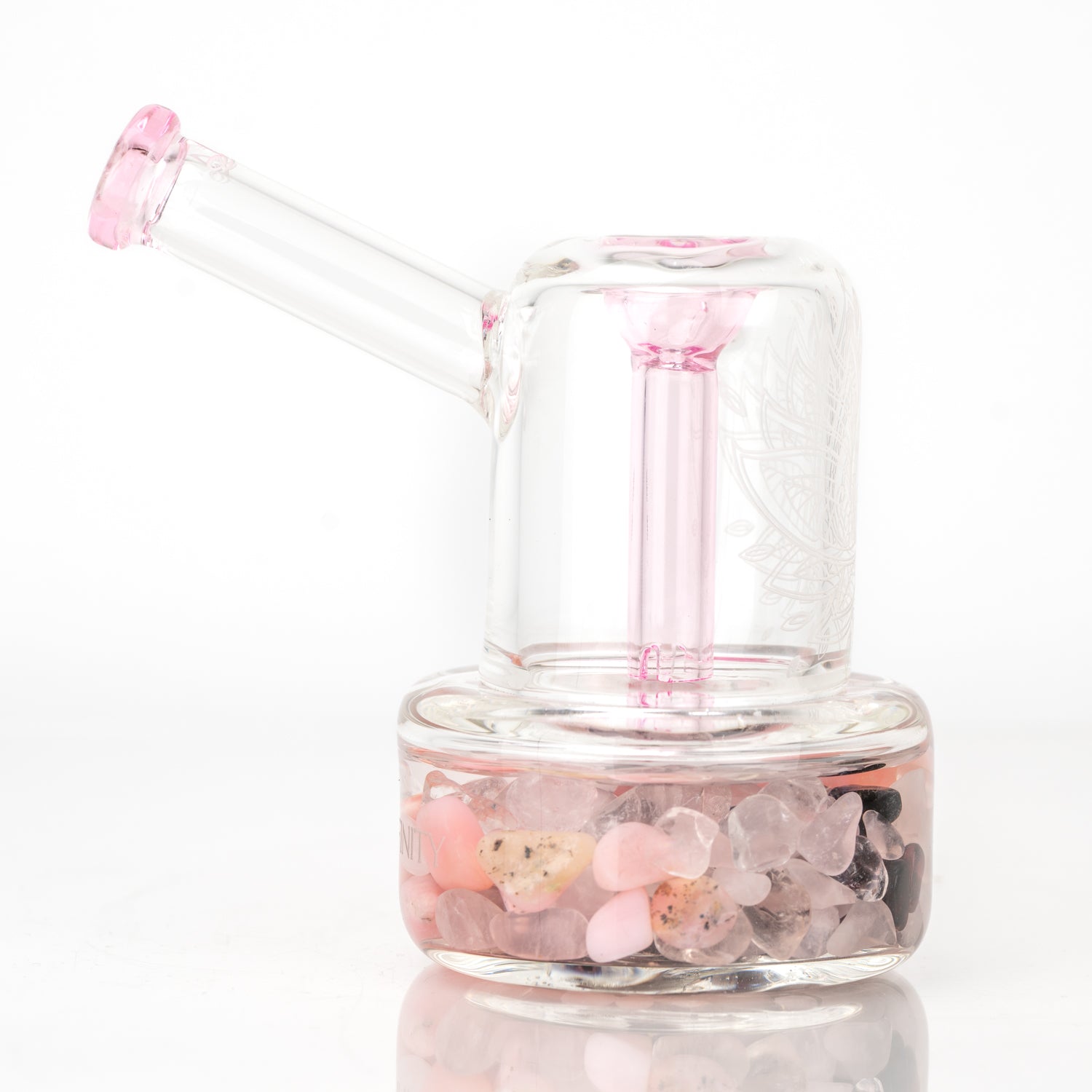 4.5" Glassfinity Bubbler -with American Color: Trautman Art Glass - Pink Razzle