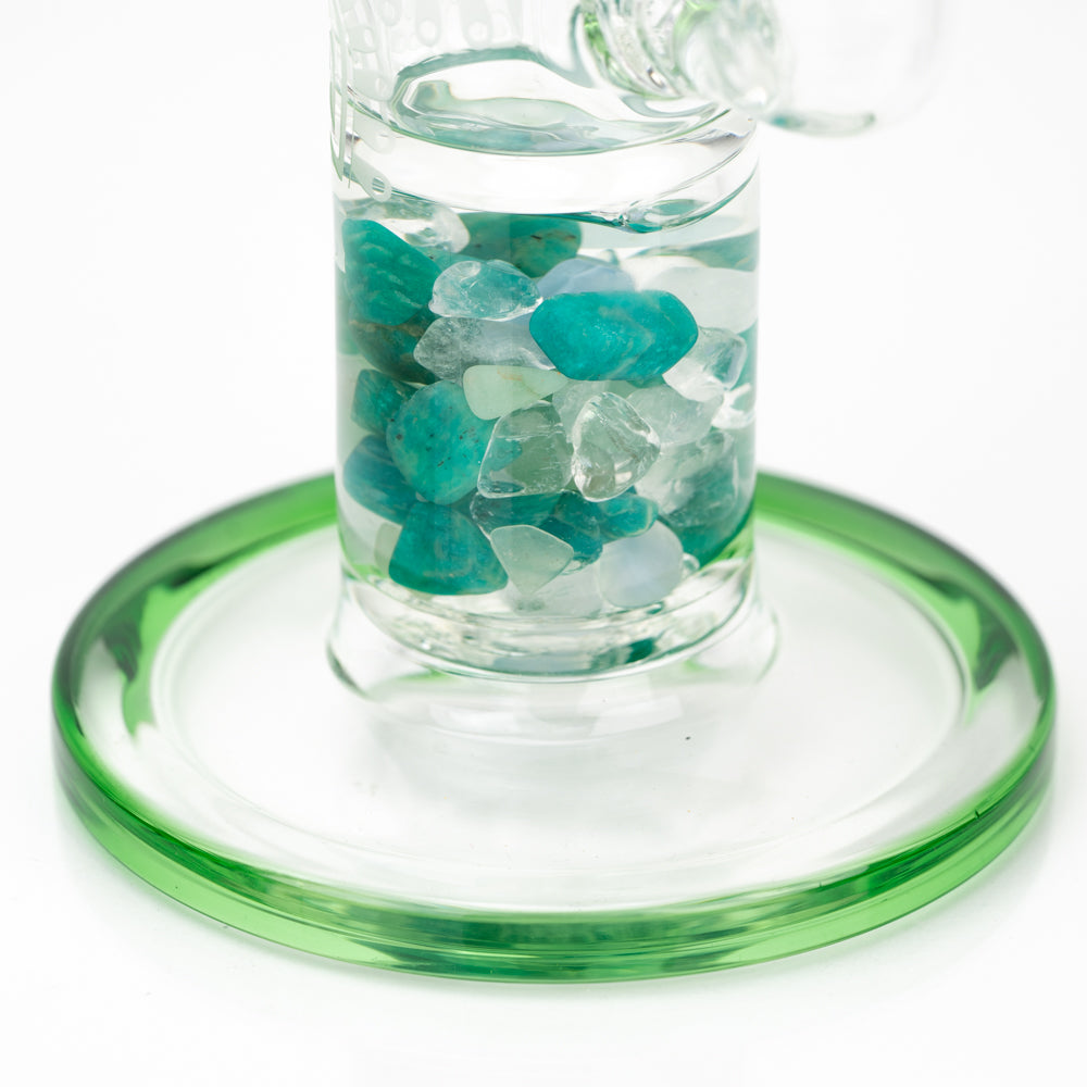 14" Glassfinity Bent Neck or "Sherlock" Rig with American Color: Northstar green Terps