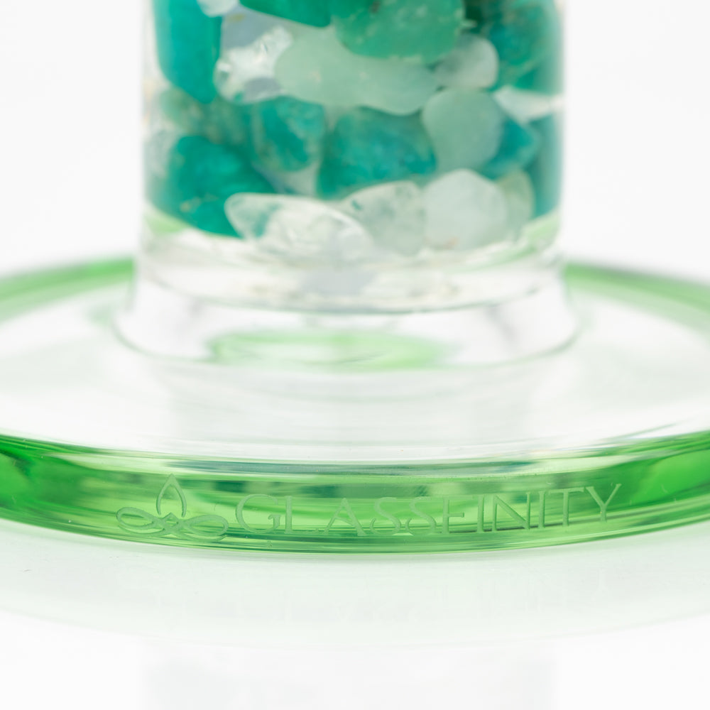 14" Glassfinity Bent Neck or "Sherlock" Rig with American Color: Northstar green Terps