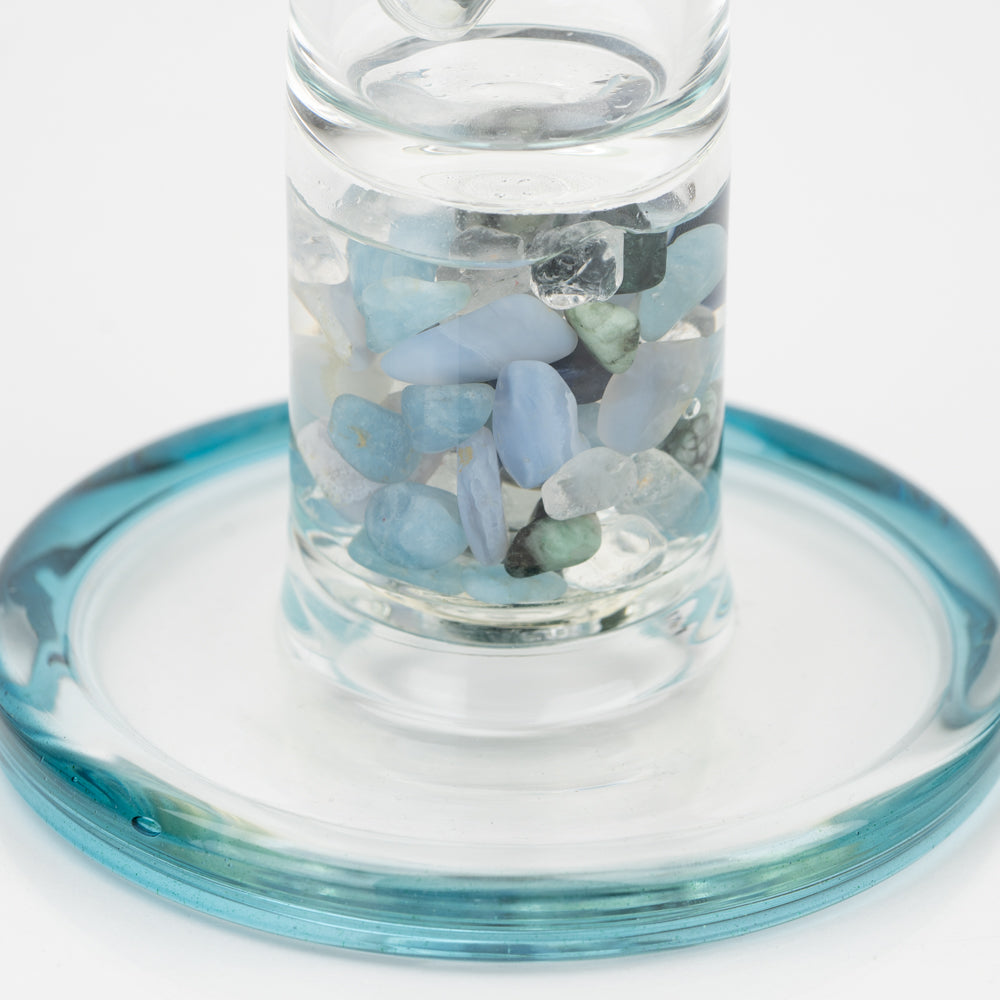 15" Glassfinity Straight Shot with American Color: Northstar blue Lollipop