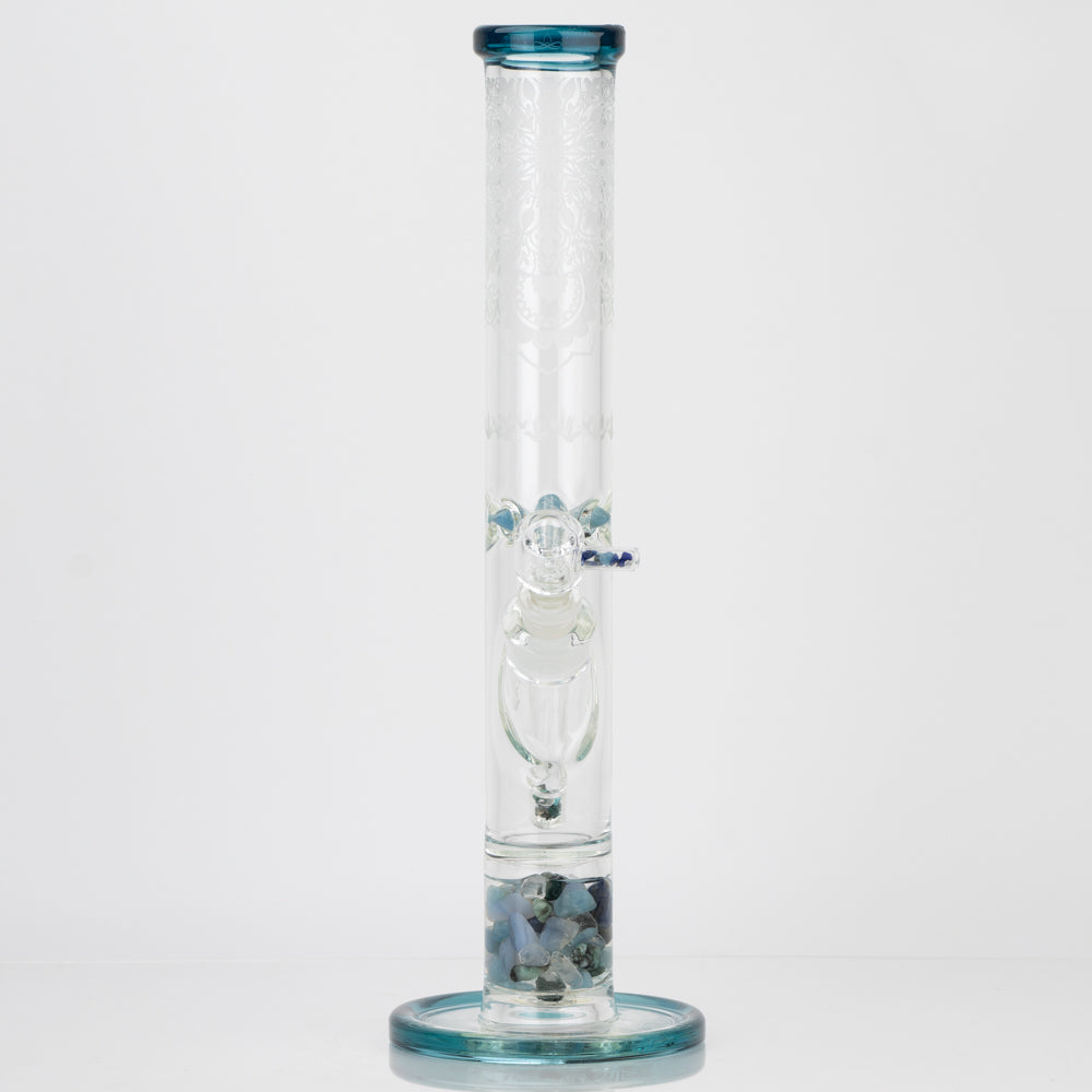 15" Glassfinity Straight Shot with American Color: Northstar blue Lollipop
