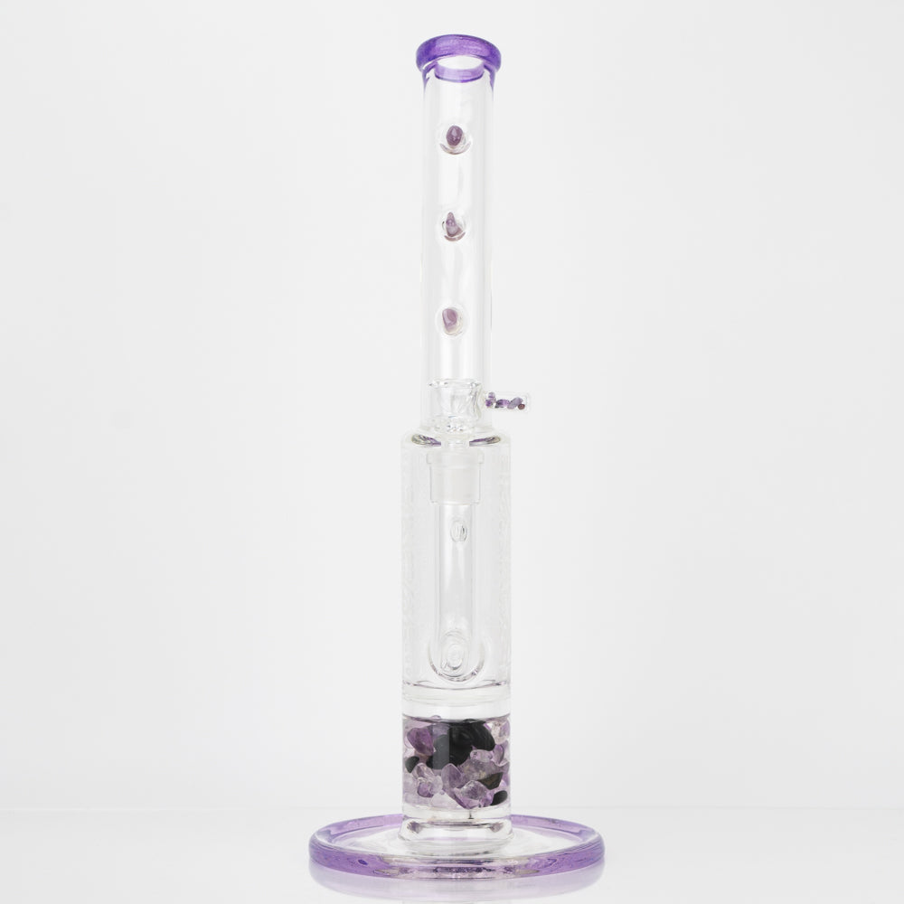 14" Glassfinity Bent Neck or "Sherlock" Rig with American Color: Northstar purple Terps
