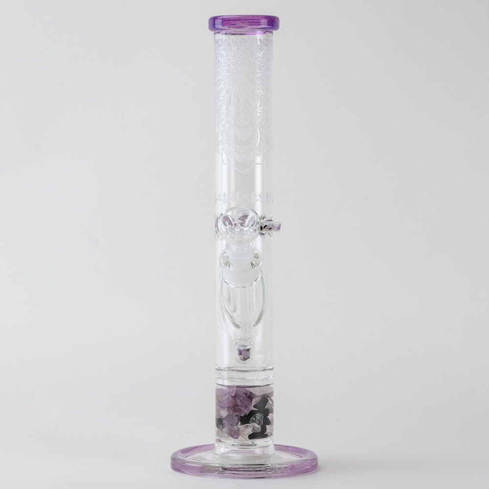 15" Glassfinity Straight Shot with American Color: Northstar Purple Lollipop