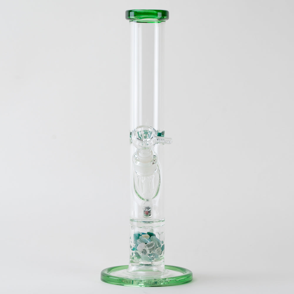 15" Glassfinity Straight Shot with American Color: Northstar green Lollipop