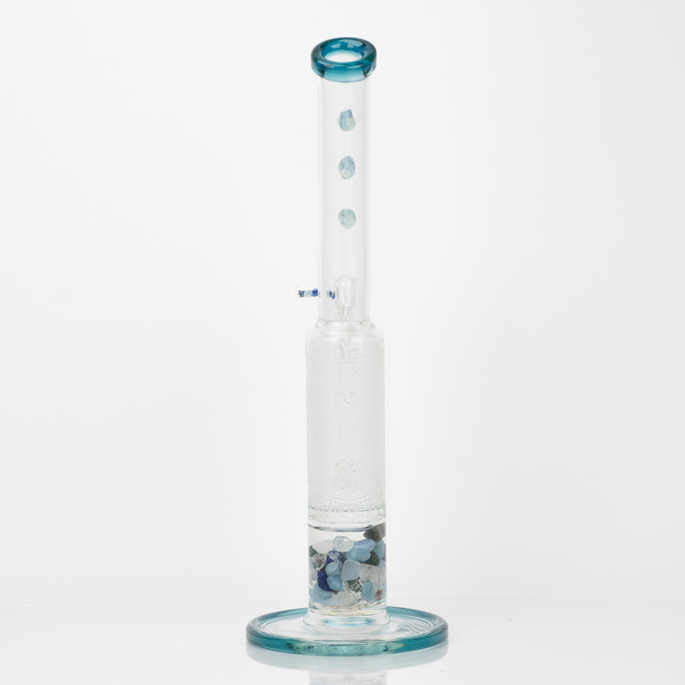 14" Glassfinity Bent Neck or "Sherlock" Rig with American Color: Northstar blue Terps