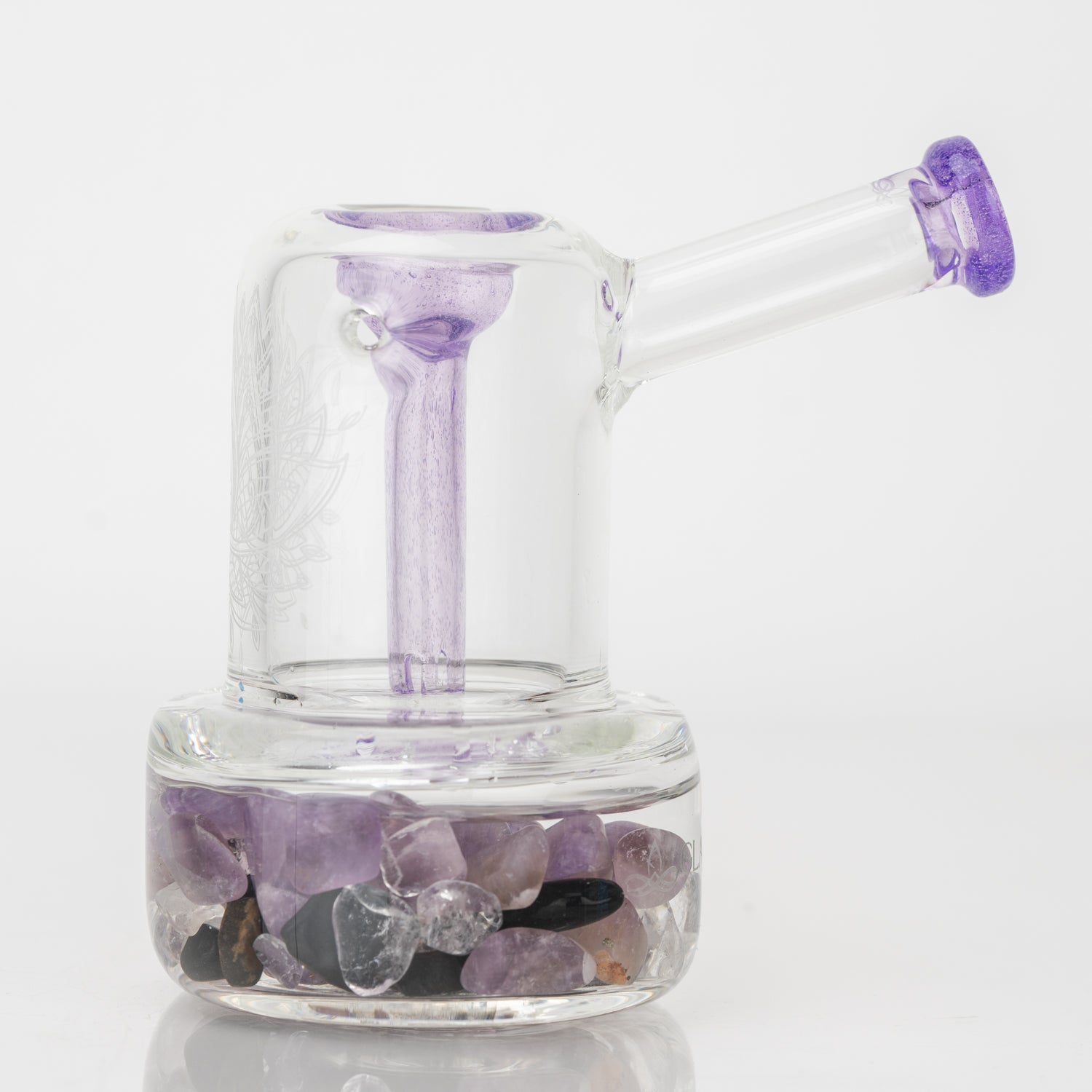 14" Glassfinity Bent Neck or "Sherlock" Rig with American Color: Northstar purple Terps