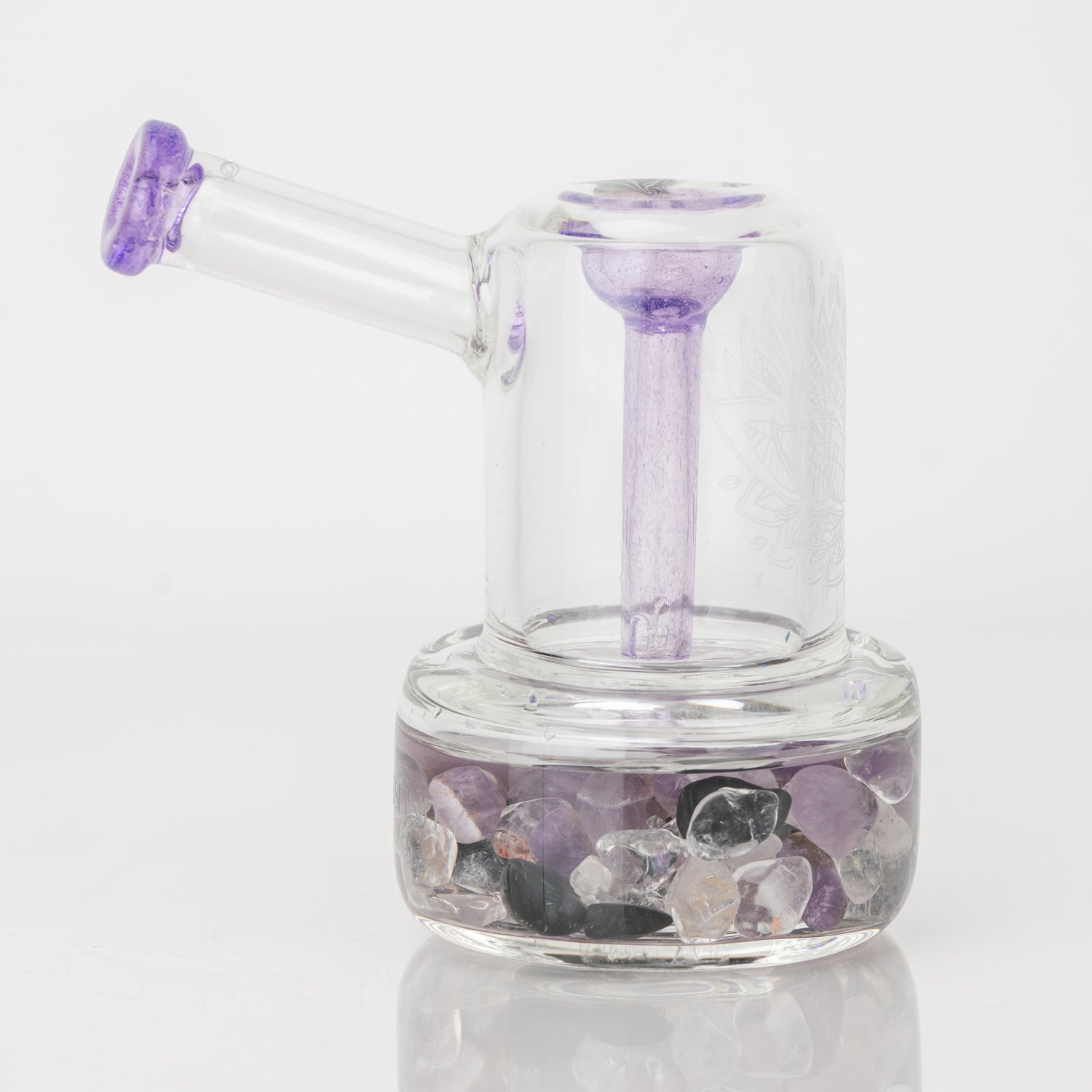 4.5" Glassfinity Bubbler -with American Color: Trautman Art Glass - Purple Razzle