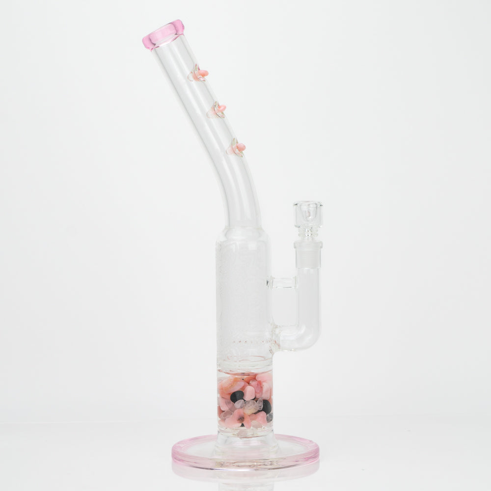 14" Glassfinity Bent Neck or "Sherlock" Rig with American Color: Northstar pink Terps