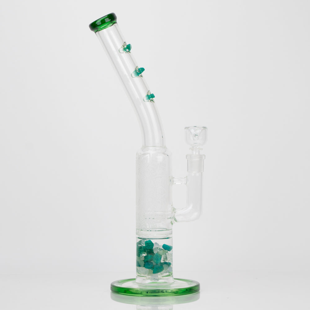 14" Glassfinity Bent Neck or "Sherlock" Rig with American Color: Northstar green Terps