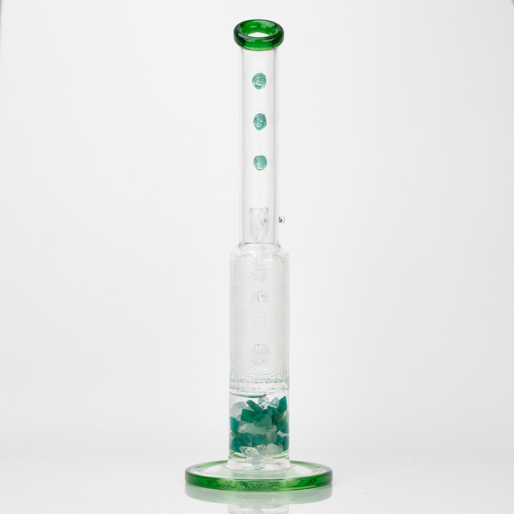 14" Glassfinity Bent Neck or "Sherlock" Rig with American Color: Northstar green Terps