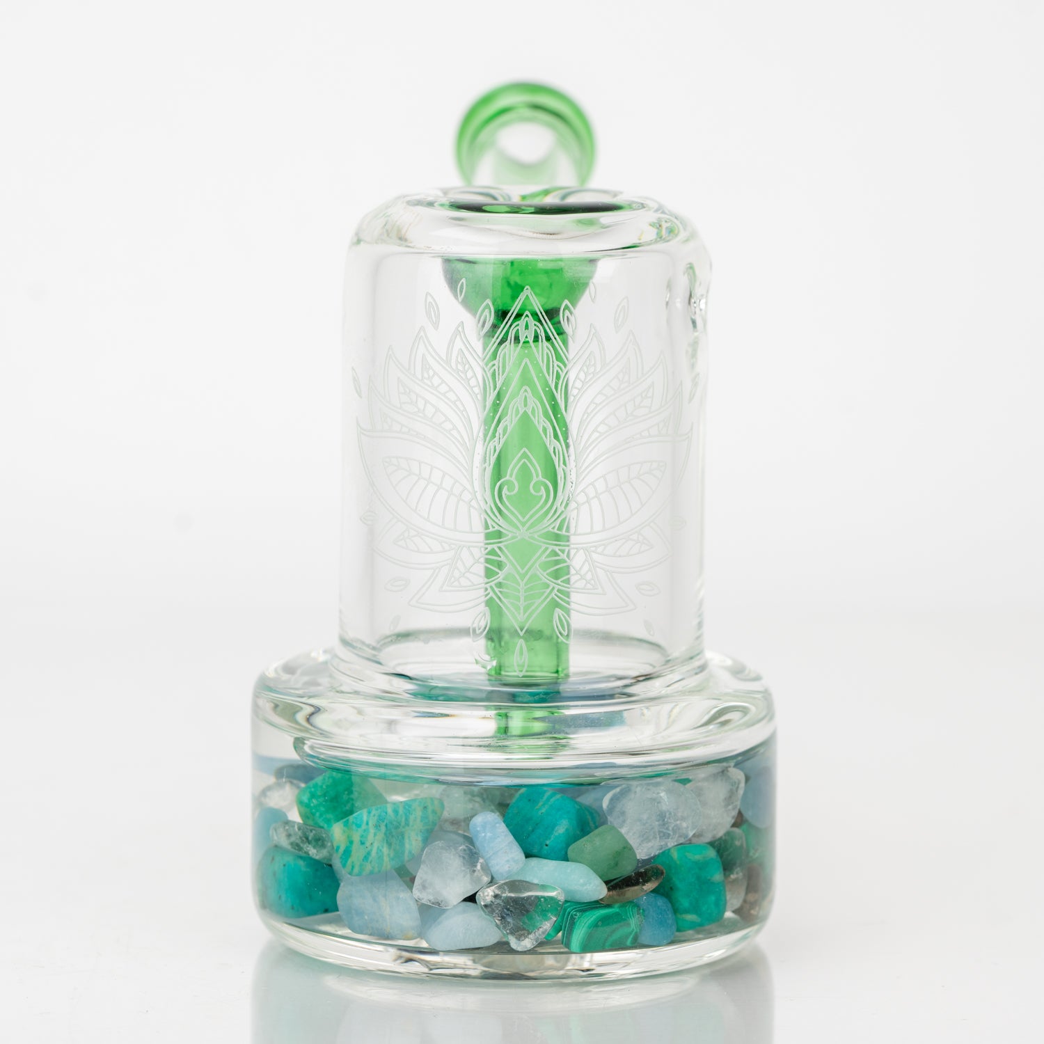 4.5" Glassfinity Bubbler -with American Color: Trautman Art Glass - green Razzle