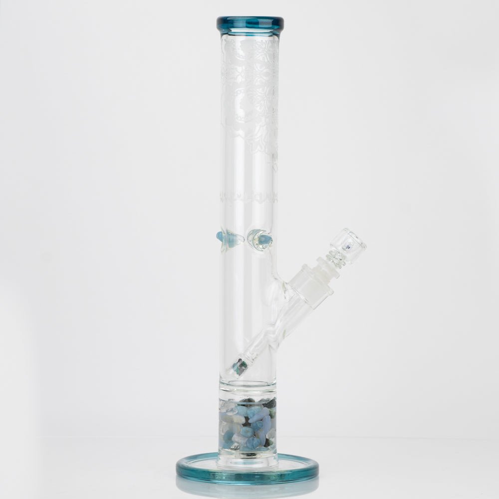 15" Glassfinity Straight Shot with American Color: Northstar blue Lollipop