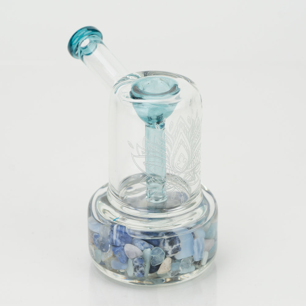 4.5" Glassfinity Bubbler -with American Color: Trautman Art Glass -blue Razzle