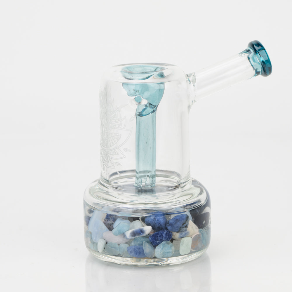 4.5" Glassfinity Bubbler -with American Color: Trautman Art Glass -blue Razzle