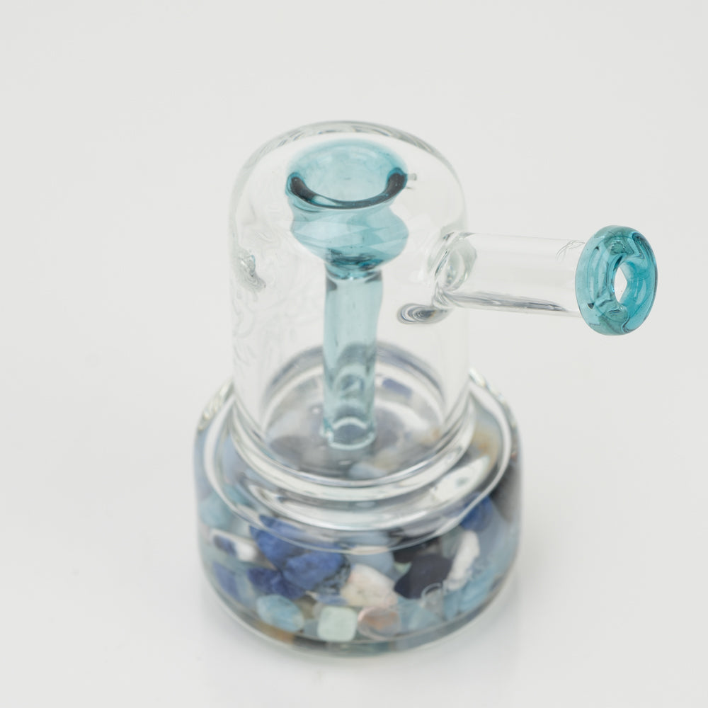 4.5" Glassfinity Bubbler -with American Color: Trautman Art Glass -blue Razzle