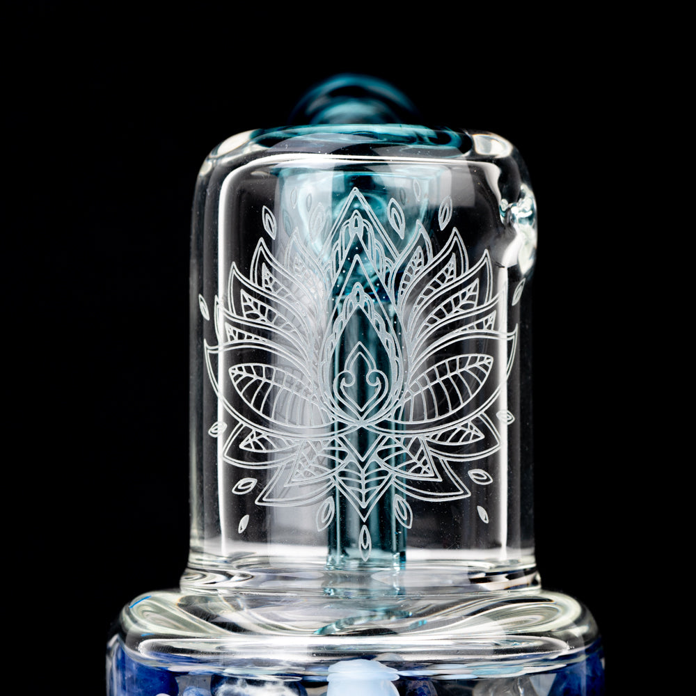 4.5" Glassfinity Bubbler -with American Color: Trautman Art Glass -blue Razzle