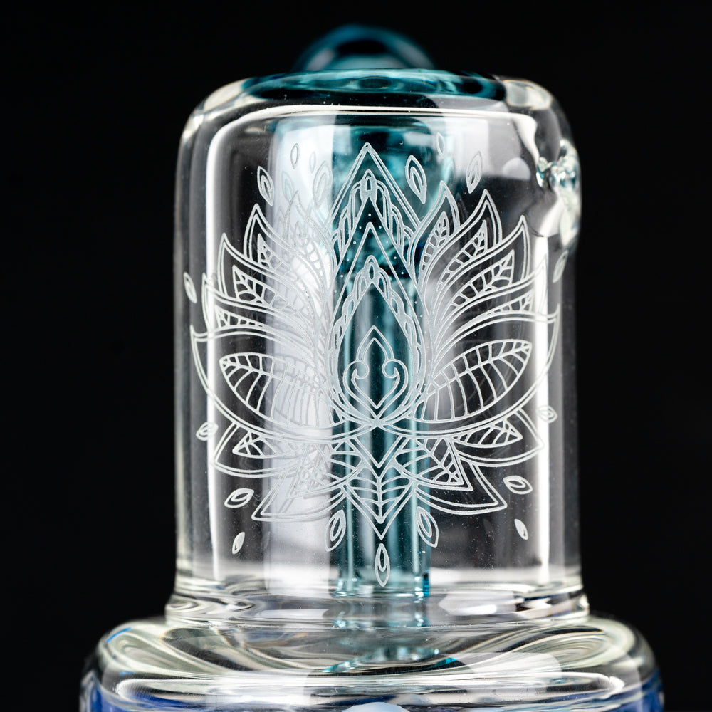 4.5" Glassfinity Bubbler -with American Color: Trautman Art Glass -blue Razzle