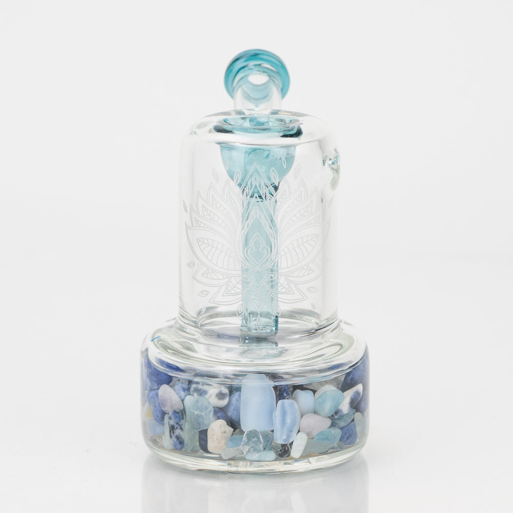 4.5" Glassfinity Bubbler -with American Color: Trautman Art Glass -blue Razzle