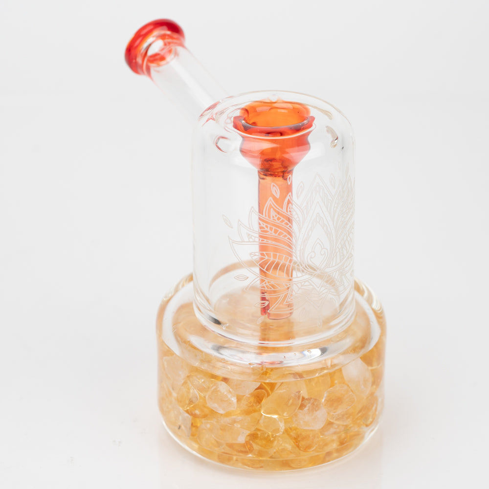 4.5" Glassfinity Bubbler -with American Color: Trautman Art Glass - yellow Razzle