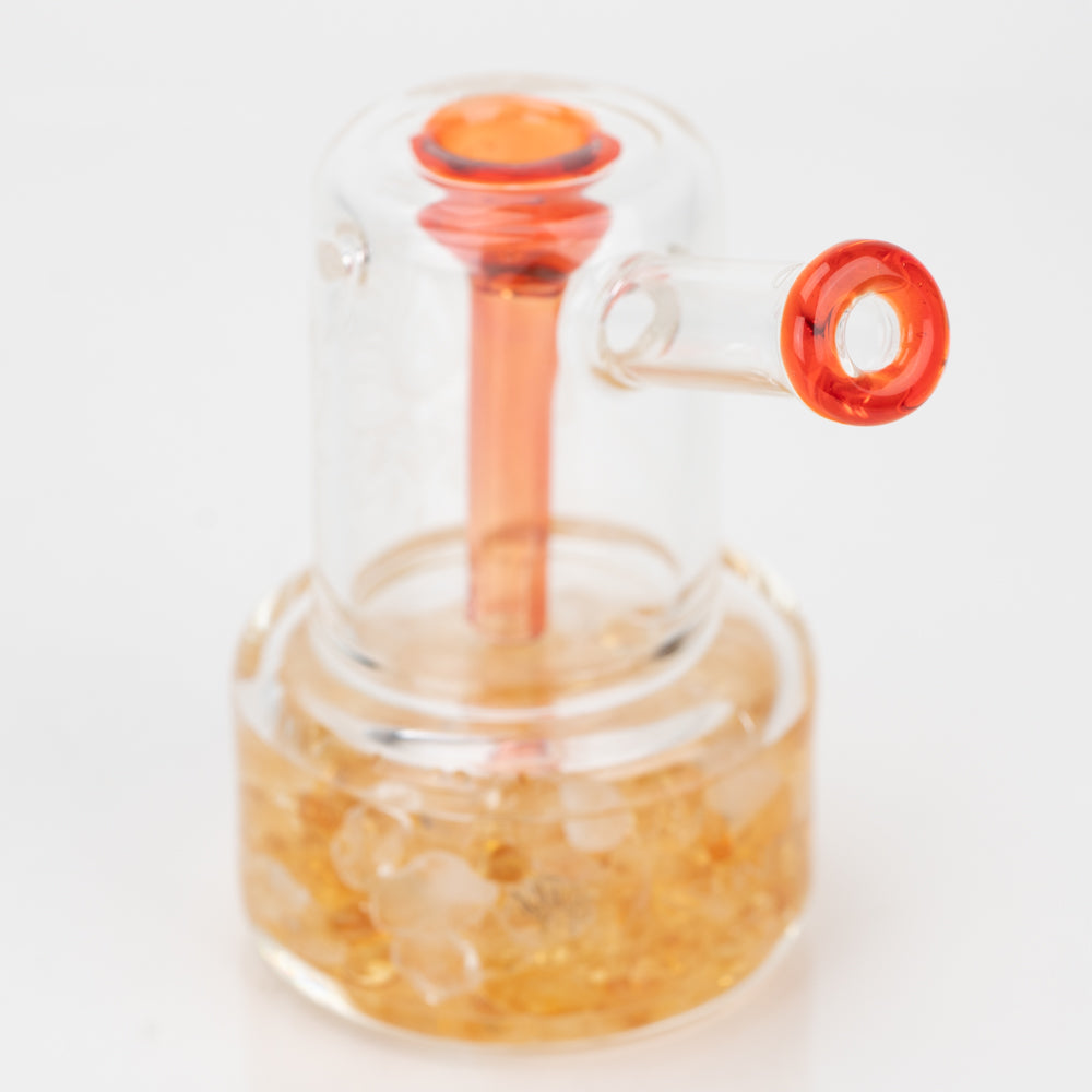 4.5" Glassfinity Bubbler -with American Color: Trautman Art Glass - yellow Razzle